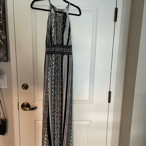 London Times Mixed Motif Stripe Maxi Dress